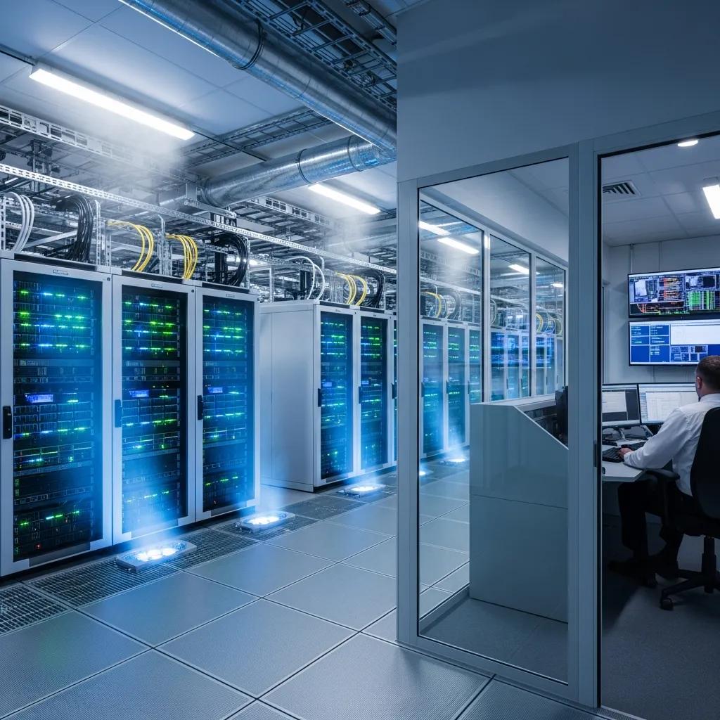 Modern data center in Switzerland with advanced technology and secure environment